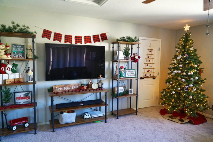 Decorate Entertainment Center for Christmas